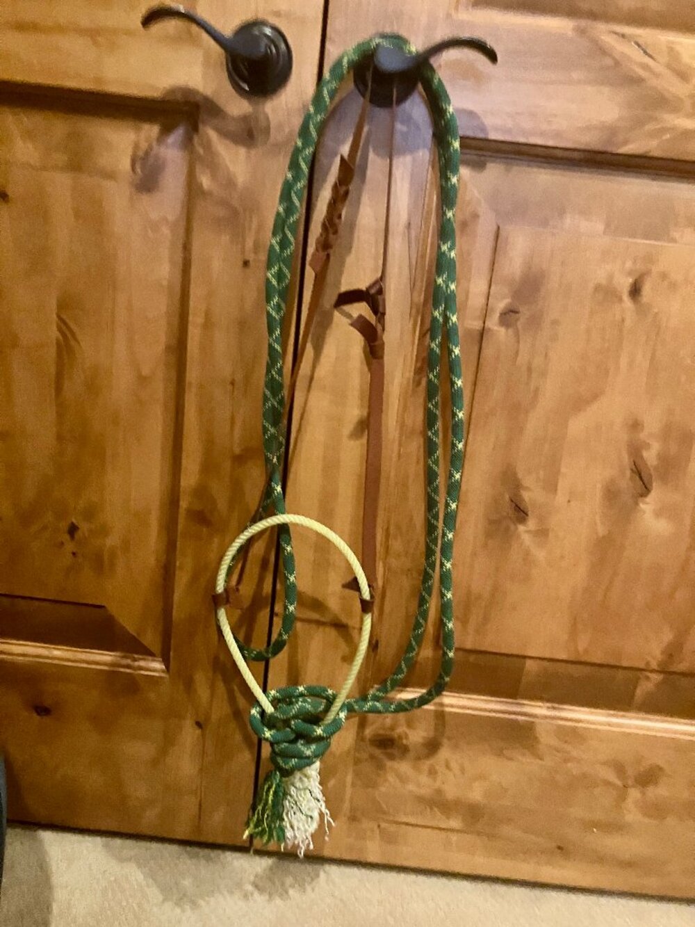Green Loping Hackamore With Loop Reins